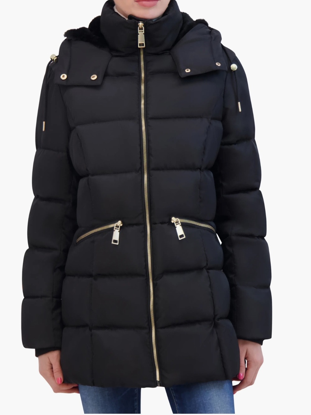 Rebecca Minkoff black quilted puffer jacket M